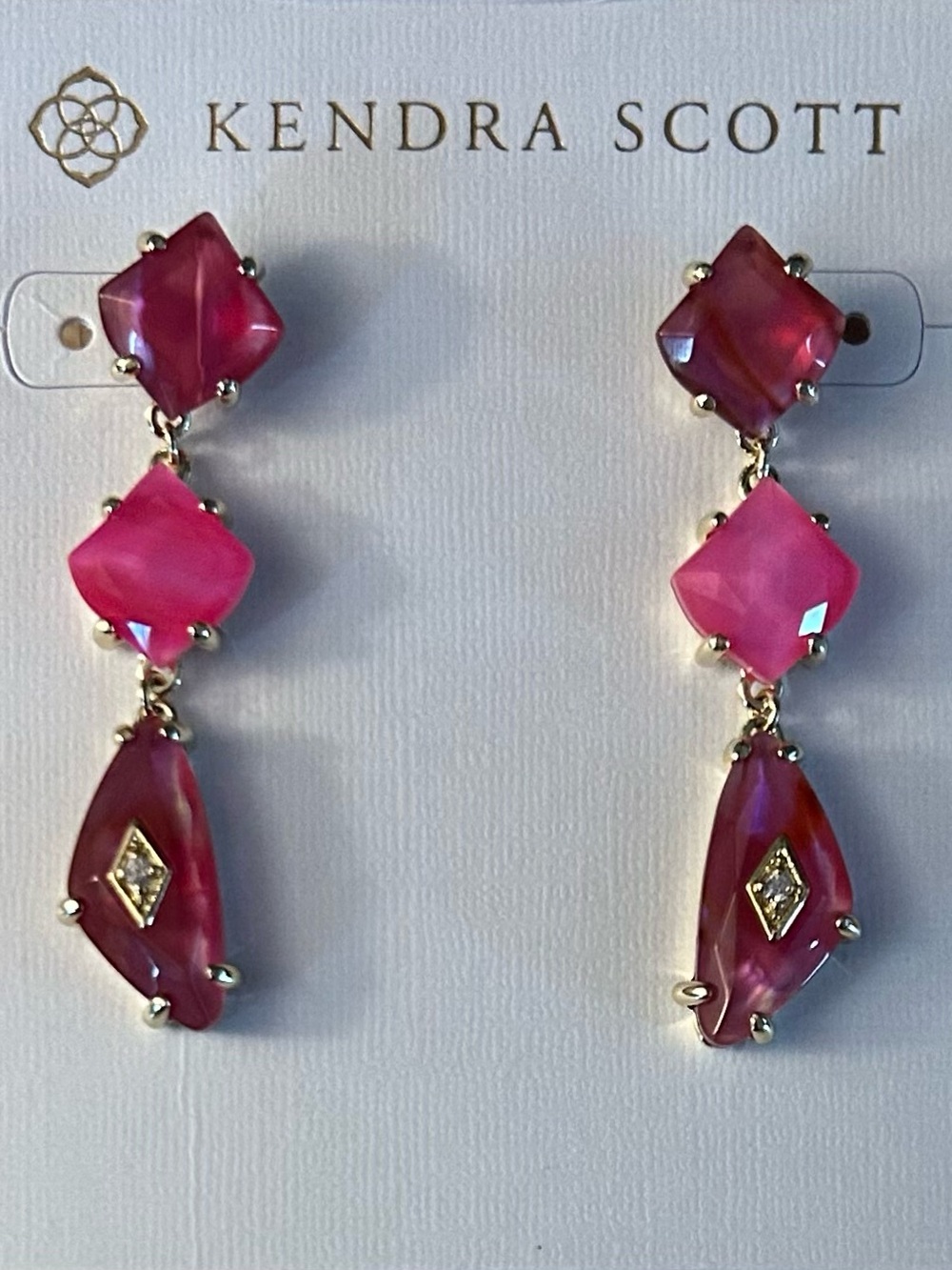 Kendra Scott Bianca Gold Linear Earrings - Picture 7 of 11